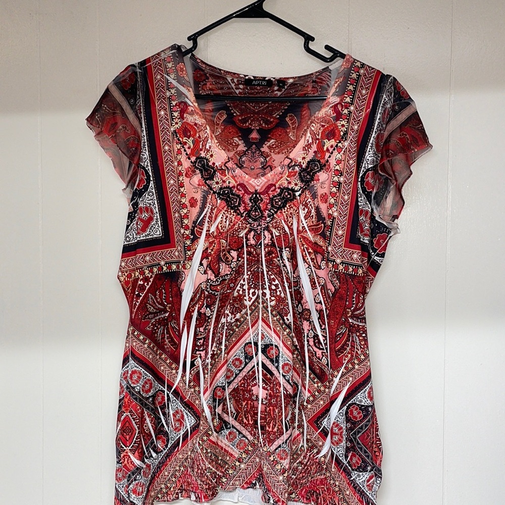 Apt.9 Sleeveless Embroidered Blouse Sz Xl